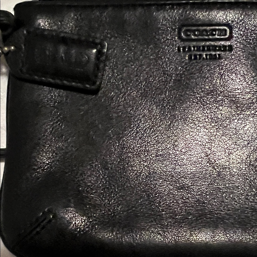 Coach Black Leather Wristlet with Strap - Picture 3 of 5